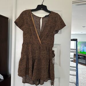 Trixxi Brown Leopard Print Romper